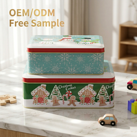 Boîte de rangement en fer blanc durable et écologique pour jouets miniatures, cartes de jeu, cadeaux pour enfants, emballage carré