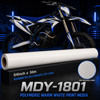 Autocollants super adhésifs pour moto de course, imprimables, blanc chromé argenté, matériau d'impression à faible consommation d'énergie pour surfaces