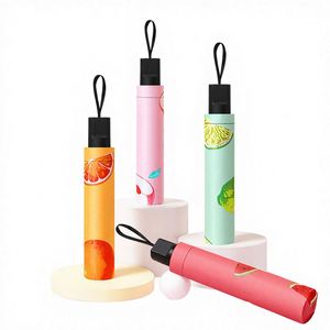 Parapluie pliant en trois sections, motif fruits et dessins animés, mignon, pour l'extérieur, protection solaire, petit cadeau créatif, cadeaux d'affaires, vente en gros - Product Image 1