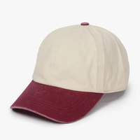 Casquette de baseball personnalisée 6 panneaux non structurés deux tons chapeau de papa en coton lavé teint en pigments brodé rétro casquette réglable incurvée