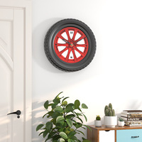 Horloge murale en forme de pneu en métal décoration créative de la maison salle de voiture réparation automobile usine horloge murale de salon