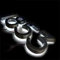 Enseigne lumineuse LED 3D GFace à changement de couleur RGB dynamique, lettres rétroéclairées, bandes LED étanches, lettres lumineuses halo pour voiture de nuit
