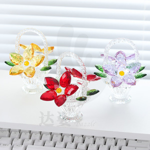 Panier à fleurs en verre cristal, cadeau artisanal décoratif pour anniversaire, Saint-Valentin, fête des enfants - Product Image 1