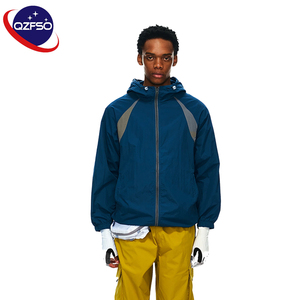 QZFSO Custom Streetwear <b>Lightweight</b> Mesh Zip up Windbreaker Breathable Quick-dry Polyester Sun Protection <b>Jacket</b> With Hood - Product Image 4