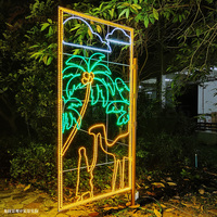 Luces Decorativas Navideñas para Exteriores, LED 2D, Motivos Decorativos para Montar en Poste, 2.8M de Alto, 1.4M de Ancho