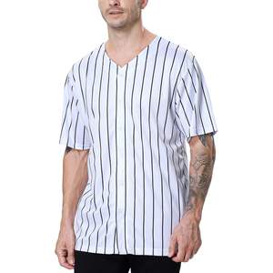 2025 Youth Baseball Jersey for Men and Boys <b>Button</b>-Down Pinstripe Softball Wear Breathable Polyester Set - Product Image 1
