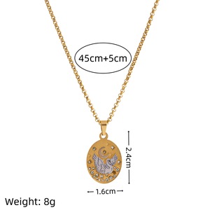 <span class=keywords><strong>Collana</strong></span> con chiusura a <span class=keywords><strong>ferro</strong></span> <span class=keywords><strong>di</strong></span> <span class=keywords><strong>cavallo</strong></span> in acciaio inossidabile con smalto dipinto a mano <span class=keywords><strong>collana</strong></span> con pendente ovale verde fiore <span class=keywords><strong>di</strong></span> elefante - Product Image 5
