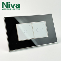Interruptor Inteligente Niva con Control Remoto Wifi, Panel Táctil de Vidrio, Placa Acrílica Estándar Universal, Hogar Inteligente Modular Personalizado