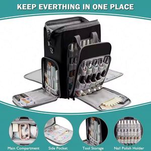 Free Sample Factory Large <b>Nail</b> <b>Polish</b> <b>Organizer</b> Storage Case <b>Nail</b> <b>Polish</b> Holder Bag Travel Carrying Case Fits All <b>Nail</b> Supplies - Product Image 3