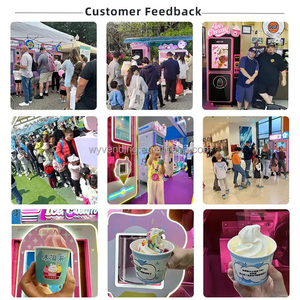 เครื่องขายไอศกรีมซอฟต์เสิร์ฟอัตโนมัติขนาดใหญ่ ความจุ 24 ชั่วโมง พร้อมฟังก์ชัน SDK ความจุ 100 ถ้วย มีจำหน่าย - Product Image 4