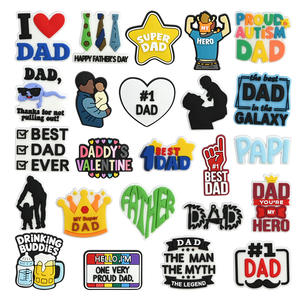 Ciondoli per Scarpe 'Super Papà' per la Festa del Papà, Decorazioni per Zoccoli '<span class=keywords><strong>Papa</strong></span> <span class=keywords><strong>Daddy</strong></span>', Souvenir Promozionali, Vendita all'Ingrosso - Product Image 1