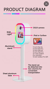 Portátil fácil de configurar tableta Selfie Cámara Photo Booth Beauty Oval acrílico espejo iPad Dslr Cámara Photo Booth Party Rental - Product Image 6