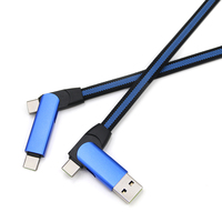 Kabel Pengisi Daya 6 in 1 PD 3A 20V, Kabel Pengisi Daya Multi Bahan Kain Terjalin Aluminium Alloy, Transfer Data 480Mbps untuk Tipe C, IOS, Micro USB