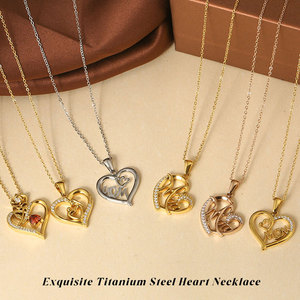 สร้อยคอจี้เพชรประดับทอง 14k 18k ชุบทองบนสแตนเลสสตีล 316L ดีไซน์สวยงาม ของขวัญวันแม่ สร้อยคอสำหรับคุณแม่ - Product Image 2