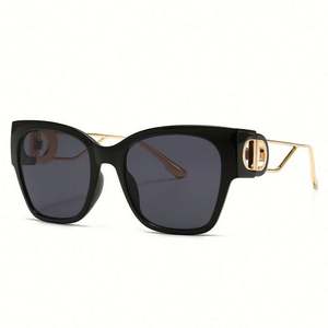 Gafas de Sol de Moda 2021, Gafas de Sol de Lujo con Logotipo Personalizado, Gafas de Sol Extra Grandes para Mujer, Protección UV400, Montura Negra Grande, Estilo Ojo de Gato - Product Image 5