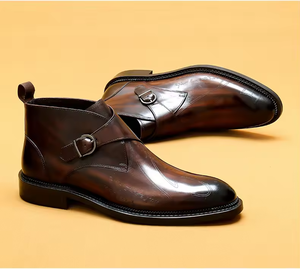 Zapatos de Vestir de Cuero Genuino con Hebilla de Cinturón, Estilo Chelsea Occidental Británico Personalizado de Invierno para Hombre - Product Image 2