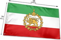 3x5 Ft Qualité Polyester Couleurs vives Oeillets en laiton Ancien drapeau historique Iran Drapeau iranien Lion d'Iran Drapeau du monde