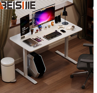 Table de jeu électrique réglable en hauteur à moteur unique AY-3 avec porte-gobelet, bureau assis-debout à 2 niveaux 720-1170 mm, surface en fibre de carbone pour la maison