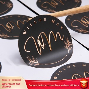 Étiquette autocollante en relief concave-convexe, logo transparent personnalisé, papier kraft, <span class=keywords><strong>film</strong></span> cosmétique léger, estampage à chaud, étiquette adhésive - Product Image 4