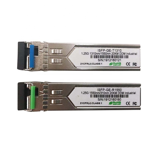 2020 Hot Sale Industrial SFP Module 1.25Gbps BIDI SFP Optical Transceiver 20KM DDM