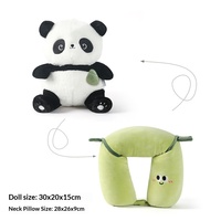 Oreiller de voyage ergonomique en U transformable, double usage, en mousse à mémoire de forme, logo CAPY BARA, hauteur 31cm-50cm, pour les 14 ans et plus
