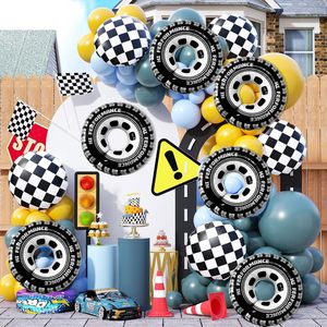 Lot de 6 ballons géants en aluminium de 30 pouces en forme de roue de voiture de course, personnalisables, pour décorations de fête d'anniversaire - Product Image 2