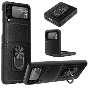 เคสโทรศัพท์ Huanmin ใช้ได้กับ Samsung Galaxy Z Flip3/Flip4, เคสโทรศัพท์แบบมีขาตั้งวงแหวน TPU - Product Image 1