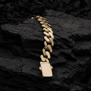 Bracelet de chaîne à maillons cubains Miami en or massif 14 carats pour hommes Bracelet de bijoux en or véritable pour les occasions de cadeaux - Product Image 1