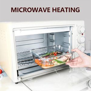 Pot de conservation alimentaire moderne en verre borosilicate de haute qualité, carré, compatible micro-ondes, sans BPA, écologique, avec couvercle à clapet - Idéal pour le camping - Product Image 5