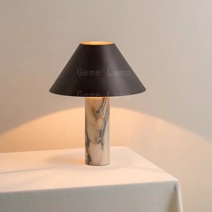 <b>Table</b> <b>Lamp</b> Modern Minimalist Marble <b>Base</b> E27 LED Light Source Switch Control Bedroom Living Room Decor - Product Image 1