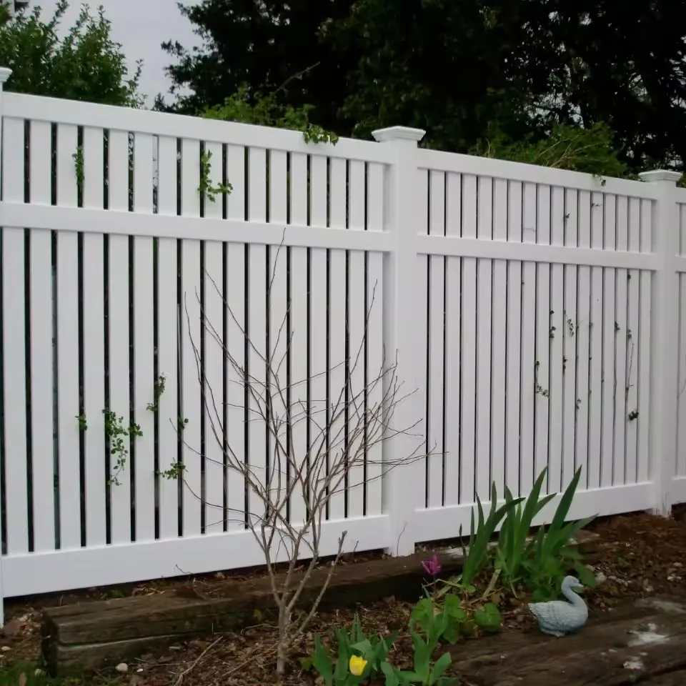 PVC costed hàng rào vườn hàng rào sự riêng tư Pvc Sọc PVC hàng rào cực Nâu