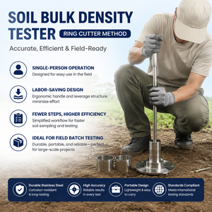 Instrument <span class=keywords><strong>de</strong></span> mesure <span class=keywords><strong>de</strong></span> la densité du sol <span class=keywords><strong>de</strong></span> type coupe-cercle, structure robuste et antirouille, pour la recherche et l'exploration géologique sur le terrain - Product Image 6