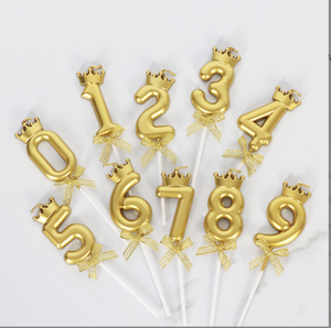 Corona Creativa de Cumpleaños, Vela Digital Dorada Ins, Celebridad en Internet, Fiesta de Adultos, Decoración de Pastel de Primer Cumpleaños para Niños - Product Image 1