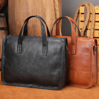 Porte-documents de luxe imperméable de haute qualité pour hommes, sac d'affaires en cuir véritable pour ordinateur portable 13 pouces