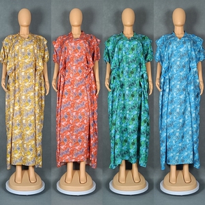 Nueva llegada mujeres Dubai turco <span class=keywords><strong>Toga</strong></span> estilo africano nuevo estampado vestido de talla grande - Product Image 4