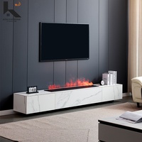 Meuble TV de style design avec foyer intégré, meuble TV moderne de luxe pour la décoration intérieure