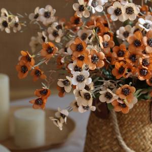 Flores Artificiales de Cera Naranja Otoñal, Ramas de Crisantemo de Seda para Decoración del Hogar y Bodas, <span class=keywords><strong>Arreglos</strong></span> Florales con Aspecto Seco Retro - Product Image 4