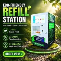 Máquina Expendedora de Detergente Líquido de Autoservicio en China, SDK, Código QR, Cambio de Monedas, Capacidad de 600L, 4G LTE, Software de Gestión de Inventario