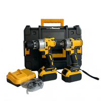 Kit combiné perceuse sans fil et clé à chocs 2 en 1, batterie lithium 21V, ensemble d'outils électriques pour la réparation à domicile et la construction