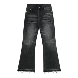<span class=keywords><strong>Jeans</strong></span> Blu da <span class=keywords><strong>Uomo</strong></span> Casual a Zampa d'Elefante con Cuciture a Vista Stile Retro High Street in Super Offerta - Product Image 2