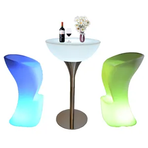 LED portable bar table and chair led Bright led funiture 16 color changing bar counter for nightclub event Wedding party