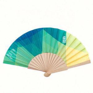 Abanico de Mano Plegable de Bambú con Logotipo Personalizado, Ecológico, Estilo Chino, para Bodas y Eventos, Hecho de Madera, Papel y Tela - Product Image 2