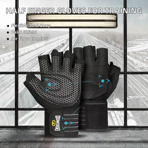Guantes Deportivos Transpirables y Cómodos de Medio Dedo con Cierre de Cordones Diseñados para Entrenamiento con Pesas y Entrenamiento de Resistencia - Product Image 2