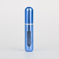 Voyage de luxe taille 5ml Portable Mini cylindre atomiseur de parfum vide rechargeable cristal bouteille en verre diffuseur de pulvérisation en aluminium