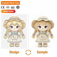 Adorable poupée en peluche en coton personnalisée, design mignon, douce, rembourrée, marque OEM, vente en gros pour cadeau de fille