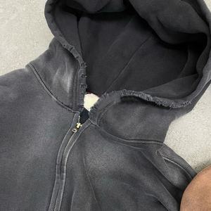 Sudadera de hombre de alta calidad, estilo vintage, oversize, con efecto desgastado por el sol, con cremallera, de felpa francesa, 100% algodón, ecológica, anti-bolitas, con lavado efecto mono. - Product Image 6