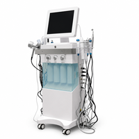 Appareil de soin du visage 14 en 1 avec jet d'oxygène, peeling au diamant, nettoyage en profondeur, microdermabrasion, hydrodermabrasion