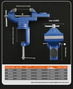 Mini <span class=keywords><strong>étau</strong></span> de table industriel pour le travail du bois, rotatif à 360°, universel, portable, pour perceuse de table domestique et bricolage - Product Image 3