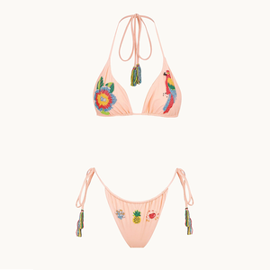 Produttore di Bikini Personalizzati con Ricami di Perline Costume da Bagno con Lacci Bikini Sexy Triangolare Popolare e Abbigliamento da Spiaggia per Donne - Product Image 1