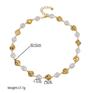 Baroque <strong>Pearls</strong> Irregular Handmade Charm Waterproof Pvd Stainless Steel <strong>Pendant</strong> Fashion Jewelry <strong>Necklaces</strong> for Women Wholesale - Product Image 2